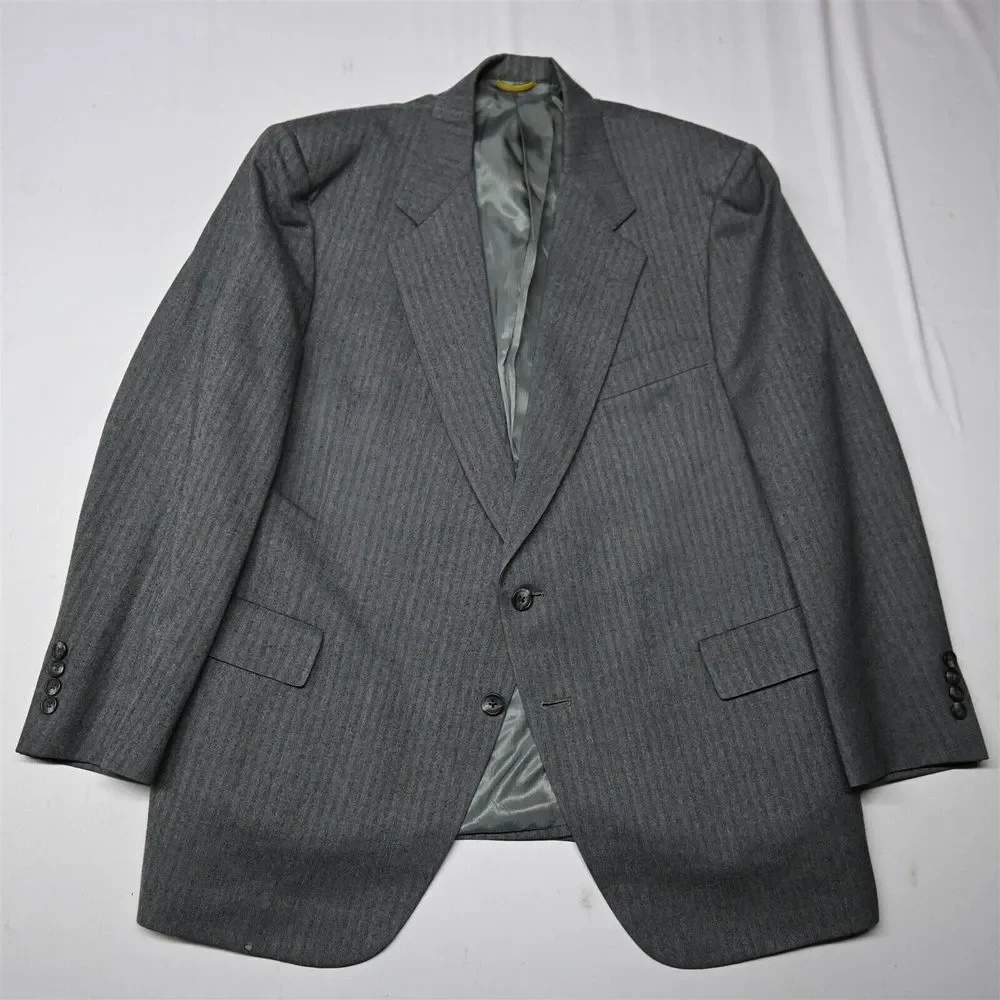 Hart Schaffner Marx Gold Trumpeter 44S Herringbone Flannel Blazer‎ Coat Jacket